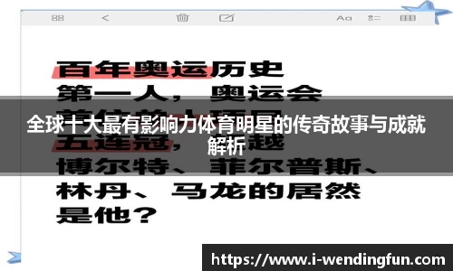 全球十大最有影响力体育明星的传奇故事与成就解析